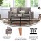 Emma and Oliver Holden Upholstered Mid-Century Modern Pocket Spring Loveseat with Wooden Legs and Removable Back Cushions